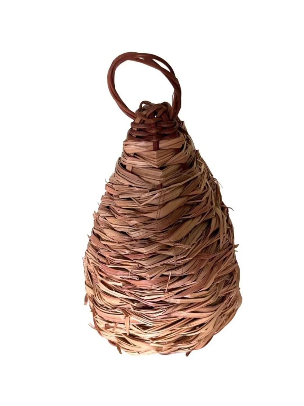 Bird House Feeder Basket Tiki Hut Teardrop Shape Woven Hanging 8
